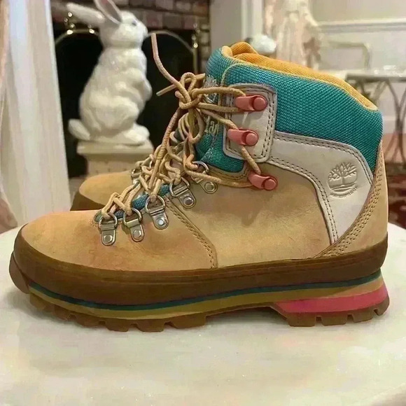 Timberland tims multicolored women’s shoes sz 7 pink purple tan rare! - Picture 5 of 13